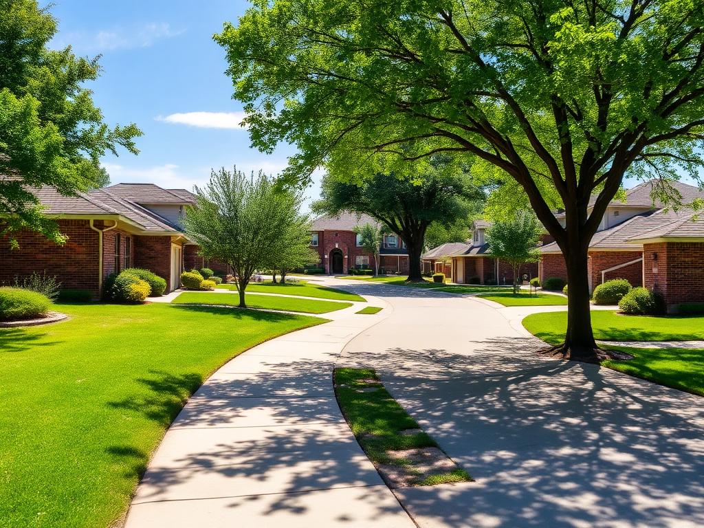 Alvin real estate — Boatman Realty Alvin Texas suburban neighborhood with brick homes and green lawns